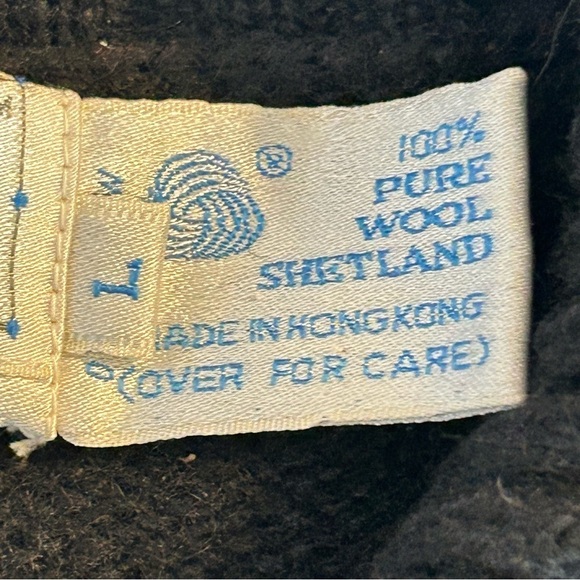 SUSAN BRISTOL Vtg Shetland Wool Classic Crested Cardigan Size L Old Money - Picture 10 of 12